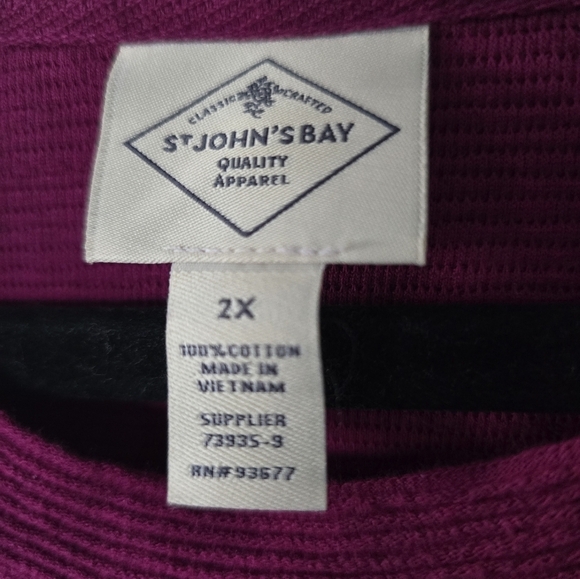 St John Bay Sweater Women 2X Plus Red Side Buttons Knit Long Sleeve N… - Picture 10 of 15